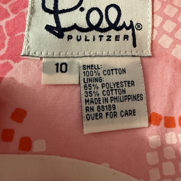 Lilly Pulitzer Pink and Orange Patterned Dress Size 10 - Picture 2 of 10